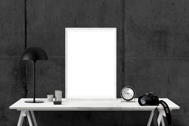 stone samples and interior surface finish swatches on minimalist desk